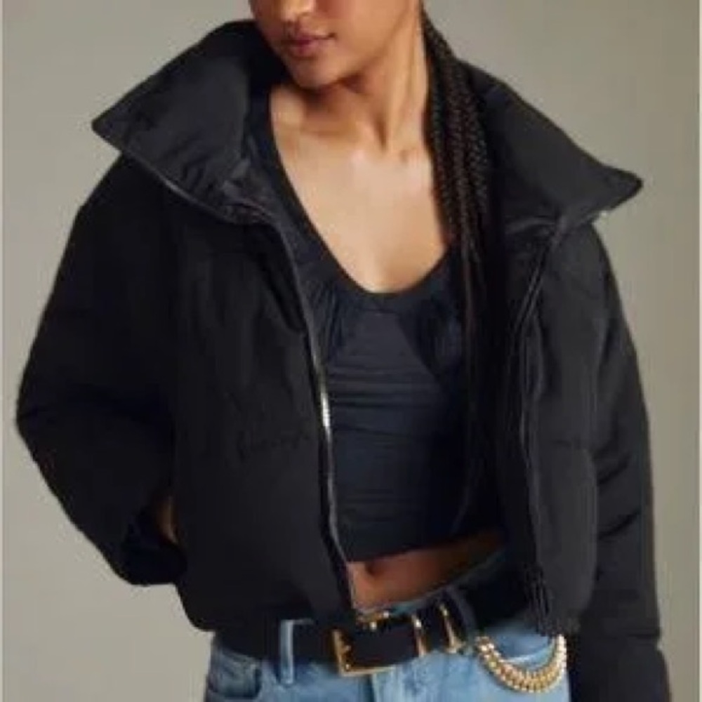 Anthropology John + Jenn Cropped puffer jacket size xs